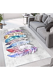 Rovigo Home Dijital Baskı Yıkanabilir Kaymaz Taban Salon Halı RVG1316 100x150 cm