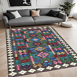 Dijital Baskı Yıkanabilir Kaymaz Taban Salon Halısı Ve Yolluk RV127-FNL433 100x200 cm
