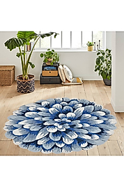 Rovigo Home Dijital Baskı Yıkanabilir Kaymaz Taban Yuvarlak Halı RVG7151 140x140 cm