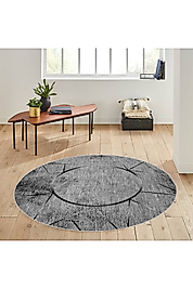 Rovigo Home Dijital Baskı Yıkanabilir Kaymaz Taban Yuvarlak Halı RVG7137 120x120 cm