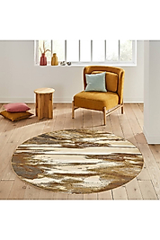 Rovigo Home Dijital Baskı Yıkanabilir Kaymaz Taban Yuvarlak Halı RVG7174 140x140 cm