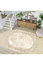 Rovigo Home Dijital Baskı Yıkanabilir Kaymaz Taban Oval Halı RVG7199-SD753 100x150 cm