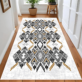 Dijital Baskı Yıkanabilir Kaymaz Taban Salon Halısı Ve Yolluk RV130-FNL435 100x300 cm