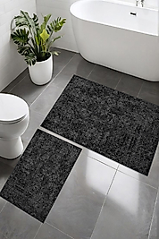Dijital Baskı Modern Banyo Halısı İkili Banyo Paspası LNA5-SD1185 100x60+60x50 cm