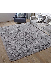 Tüy Dökmez Tavşan Tüyü Post Halı Gri 120x160 cm
