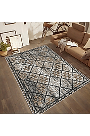 Rovigo Home Dijital Baskı Yıkanabilir Kaymaz Taban Salon Halı RVG0527 100x300 cm