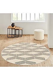 Rovigo Home Dijital Baskı Yıkanabilir Kaymaz Taban Yuvarlak Halı RVG7103 120x120 cm