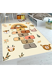 Rovigo Home Dijital Baskı Yıkanabilir Kaymaz Taban Çocuk Halısı RVG4101-SD468 100x200