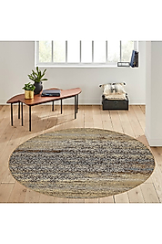 Rovigo Home Dijital Baskı Yıkanabilir Kaymaz Taban Yuvarlak Halı RVG7170 100x100 cm