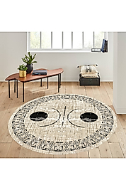 Rovigo Home Dijital Baskı Yıkanabilir Kaymaz Taban Yuvarlak Halı RVG7294-SD1068 140x140 cm