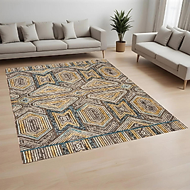 Dijital Baskı Yıkanabilir Kaymaz Taban Salon Halısı Ve Yolluk RVG0984-FNL234 100x200 cm