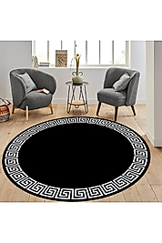 Rovigo Home Dijital Baskı Yıkanabilir Kaymaz Taban Yuvarlak Halı RVG7302-HS417 160x160 cm
