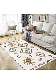 Rovigo Home Dijital Baskı Yıkanabilir Kaymaz Taban Salon Halı RVG1968-SM577 100x200 cm