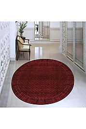 Rovigo Home Dijital Baskı Yıkanabilir Kaymaz Taban Yuvarlak Halı RVG7343-HT645 100x100 cm