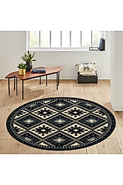 Rovigo Home Dijital Baskı Yıkanabilir Kaymaz Taban Yuvarlak Halı RVG7173 180x180 cm