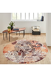 Rovigo Home Dijital Baskı Yıkanabilir Kaymaz Taban Yuvarlak Halı RVG7183 180x180 cm