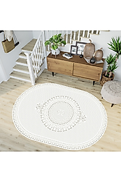 Rovigo Home Dijital Baskı Yıkanabilir Kaymaz Taban Oval Halı RVG7214-HS564 100x150 cm