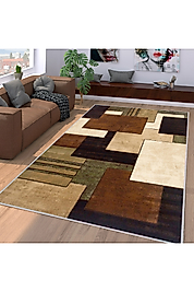 Rovigo Home Dijital Baskı Yıkanabilir Kaymaz Taban Salon Halı RVG1093 100x150 cm