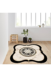 Rovigo Home Dijital Baskı Yıkanabilir Kaymaz Taban Yuvarlak Halı RVG7026 100x100 cm