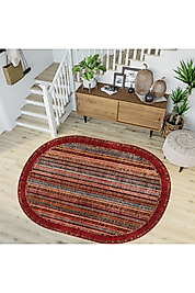 Rovigo Home Dijital Baskı Yıkanabilir Kaymaz Taban Oval Halı RVG7223-HT647 100x200 cm