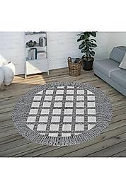 Rovigo Home Dijital Baskı Yıkanabilir Kaymaz Taban Yuvarlak Halı RVG7319-SD1027 180x180 cm