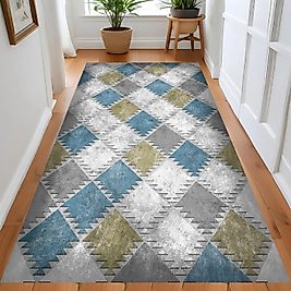 Dijital Baskı Yıkanabilir Kaymaz Taban Salon Halısı Ve Yolluk RV044-FNL315 100x150 cm