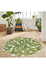 Rovigo Home Dijital Baskı Yıkanabilir Kaymaz Taban Yuvarlak Halı RVG7152 120x120 cm