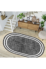 Rovigo Home Dijital Baskı Yıkanabilir Kaymaz Taban Oval Halı RVG7256-HT575 100x150 cm