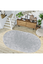 Rovigo Home Dijital Baskı Yıkanabilir Kaymaz Taban Oval Halı RVG7249-HS180 100x150 cm