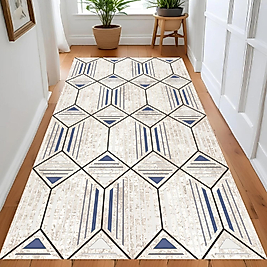 Dijital Baskı Yıkanabilir Kaymaz Taban Salon Halısı Ve Yolluk RVG0873-FNL83 100x150 cm