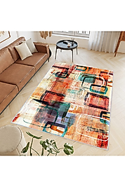 Rovigo Home Dijital Baskı Yıkanabilir Kaymaz Taban Salon Halı RVG0397 120x180 cm