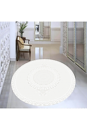 Rovigo Home Dijital Baskı Yıkanabilir Kaymaz Taban Yuvarlak Halı RVG7334-HS564 180x180 cm