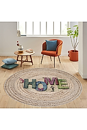 Rovigo Home Dijital Baskı Yıkanabilir Kaymaz Taban Yuvarlak Halı RVG7066-SD350 120x120 cm