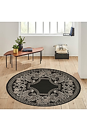 Rovigo Home Dijital Baskı Yıkanabilir Kaymaz Taban Yuvarlak Halı RVG7157 180x180 cm