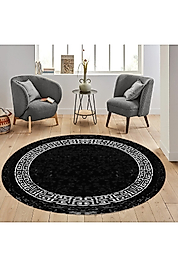 Rovigo Home Dijital Baskı Yıkanabilir Kaymaz Taban Yuvarlak Halı RVG7311-SD1079 140x140 cm