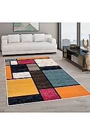 Rovigo Home Dijital Baskı Yıkanabilir Kaymaz Taban Salon Halı RVG0572 100x150 cm