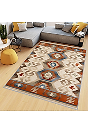 Rovigo Home Dijital Baskı Yıkanabilir Kaymaz Taban Salon Halı RVG0507 100x300 cm