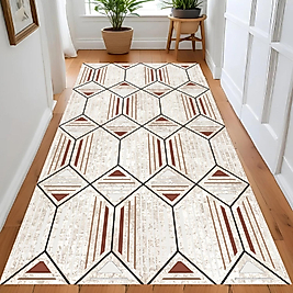 Dijital Baskı Yıkanabilir Kaymaz Taban Salon Halısı Ve Yolluk RVG0874-FNL84 100x300 cm