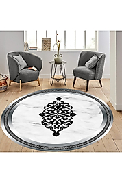 Rovigo Home Dijital Baskı Yıkanabilir Kaymaz Taban Yuvarlak Halı RVG7317-SD770 160x160 cm