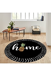 Rovigo Home Dijital Baskı Yıkanabilir Kaymaz Taban Yuvarlak Halı RVG7139 180x180 cm