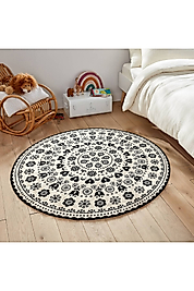 Rovigo Home Dijital Baskı Yıkanabilir Kaymaz Taban Yuvarlak Halı RVG7176 160x160 cm