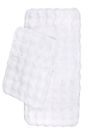 Premium Deri Taban, Yüksek tüylü Yumuşak,Bubble Post Banyo Paspası 2'li 100x60 - 60x50 cm