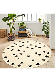 Rovigo Home Dijital Baskı Yıkanabilir Kaymaz Taban Yuvarlak Halı RVG7349 160x160 cm
