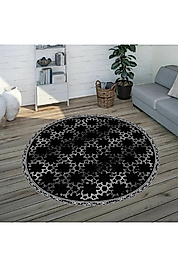 Rovigo Home Dijital Baskı Yıkanabilir Kaymaz Taban Yuvarlak Halı RVG7313-SD1113 160x160 cm
