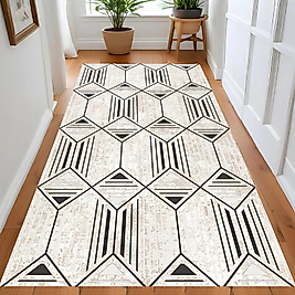 Dijital Baskı Yıkanabilir Kaymaz Taban Salon Halısı Ve Yolluk RVG0875-FNL85 100x150 cm