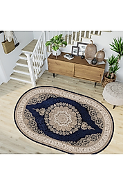 Rovigo Home Dijital Baskı Yıkanabilir Kaymaz Taban Oval Halı RVG7227-HT996 120x180 cm