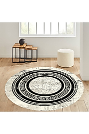 Rovigo Home Dijital Baskı Yıkanabilir Kaymaz Taban Yuvarlak Halı RVG7338-SD1044 160x160 cm