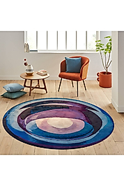 Rovigo Home Dijital Baskı Yıkanabilir Kaymaz Taban Yuvarlak Halı RVG7278 160x160 cm