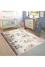 Rovigo Home Dijital Baskı Yıkanabilir Kaymaz Taban Çocuk Halısı RVG4058 120x180