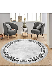 Rovigo Home Dijital Baskı Yıkanabilir Kaymaz Taban Yuvarlak Halı RVG7328-HY1188 180x180 cm